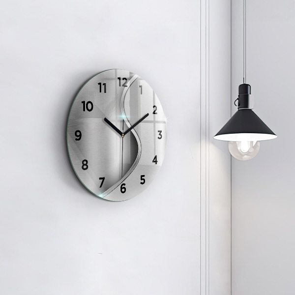 Orologio rotondo Astrazione di metallo grigio