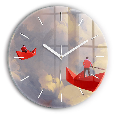 Orologio rotondo Navi di carta