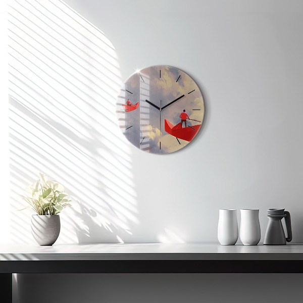 Orologio rotondo Navi di carta