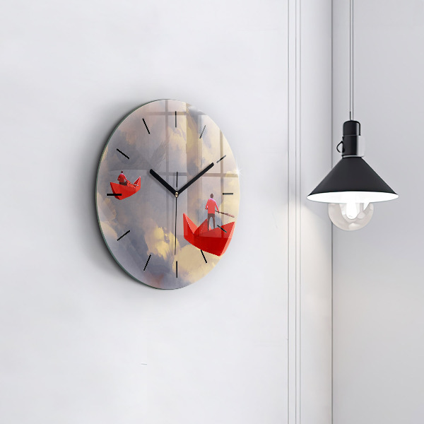 Orologio rotondo Navi di carta