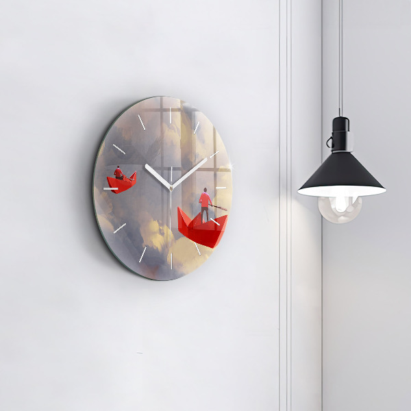 Orologio rotondo Navi di carta