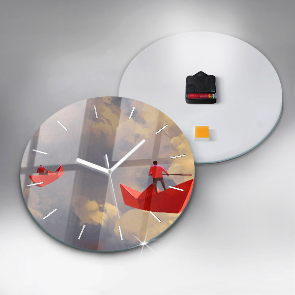 Orologio rotondo Navi di carta