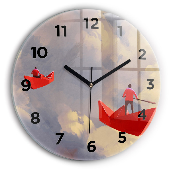 Orologio rotondo Navi di carta