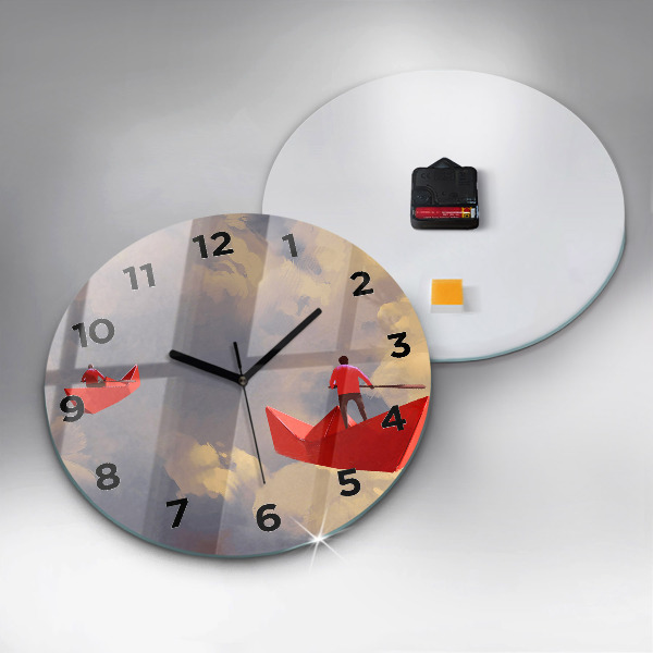Orologio rotondo Navi di carta