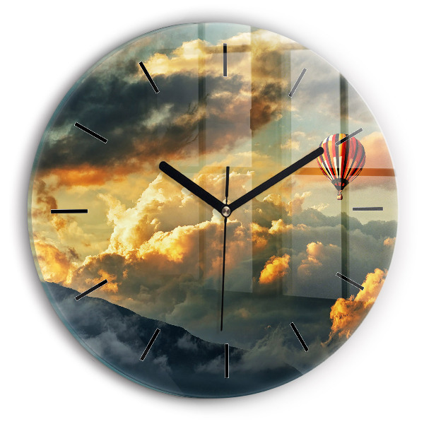 Orologio rotondo Volo in mongolfiera tra le nuvole