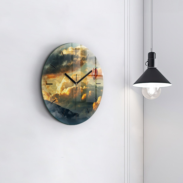 Orologio rotondo Volo in mongolfiera tra le nuvole