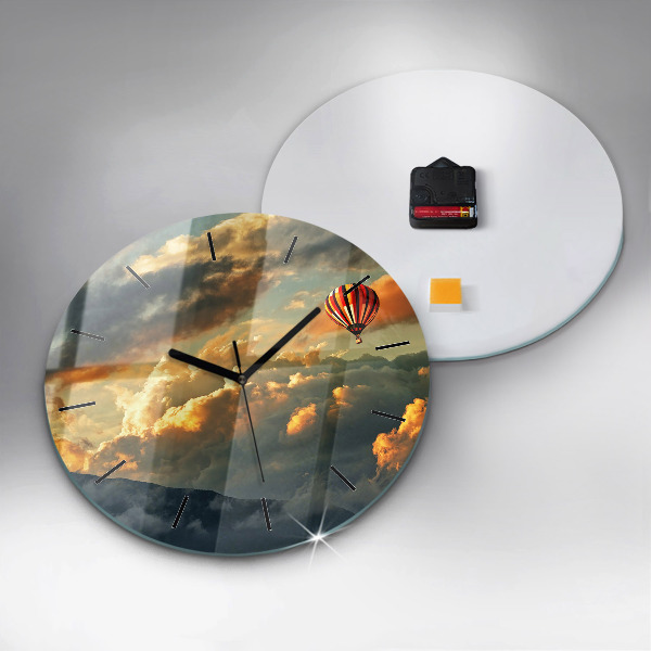 Orologio rotondo Volo in mongolfiera tra le nuvole