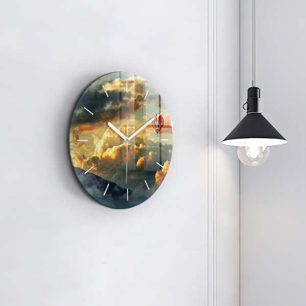 Orologio rotondo Volo in mongolfiera tra le nuvole