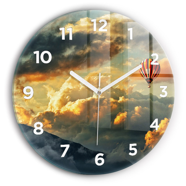 Orologio rotondo Volo in mongolfiera tra le nuvole