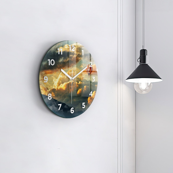 Orologio rotondo Volo in mongolfiera tra le nuvole