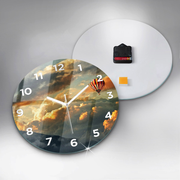 Orologio rotondo Volo in mongolfiera tra le nuvole