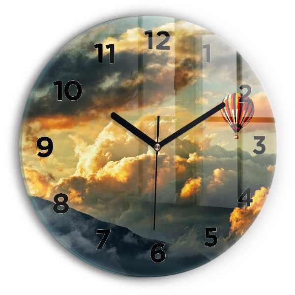 Orologio rotondo Volo in mongolfiera tra le nuvole