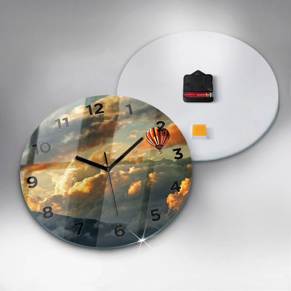 Orologio rotondo Volo in mongolfiera tra le nuvole