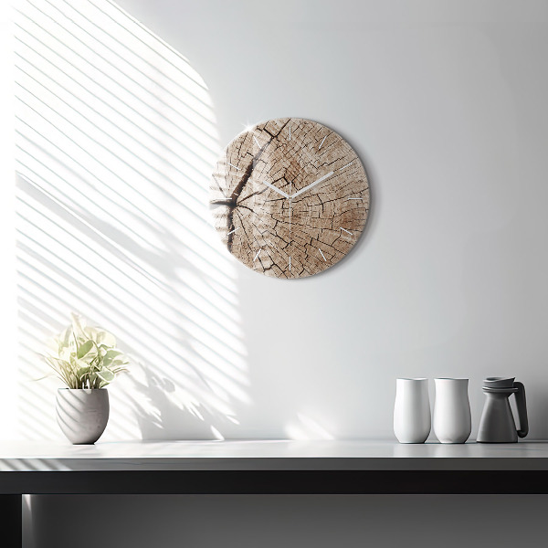 Orologio rotondo Vecchio ceppo di legno