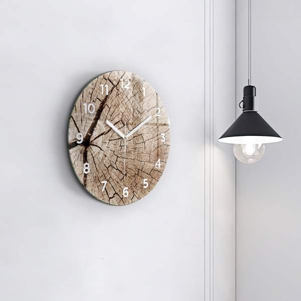 Orologio rotondo Vecchio ceppo di legno