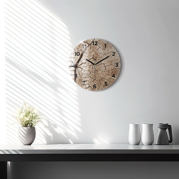Orologio rotondo Vecchio ceppo di legno