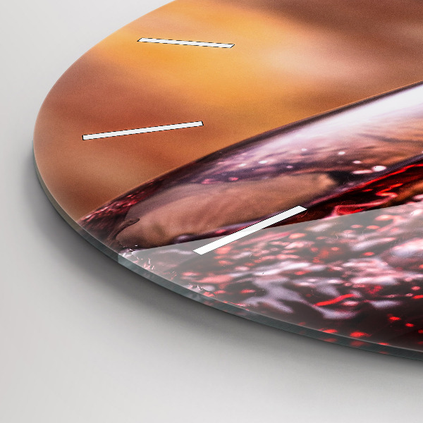 Orologio rotondo Un bicchiere di vino rosso