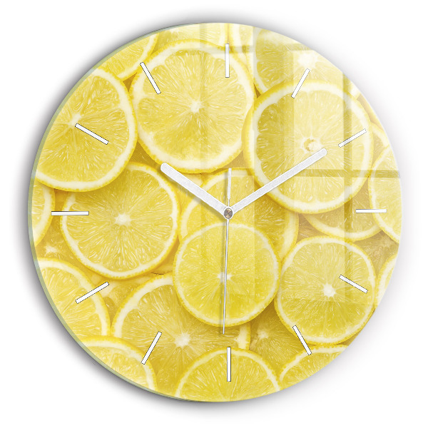 Orologio rotondo in vetro Fette di limone