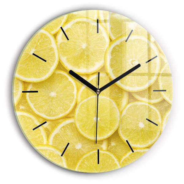 Orologio rotondo in vetro Fette di limone
