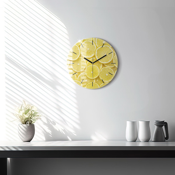 Orologio rotondo in vetro Fette di limone