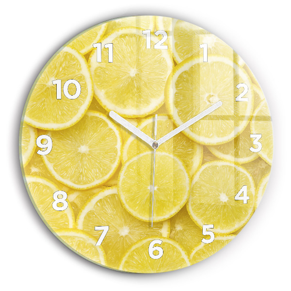Orologio rotondo in vetro Fette di limone