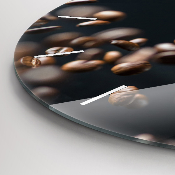 Orologio rotondo in vetro Chicchi di caffè