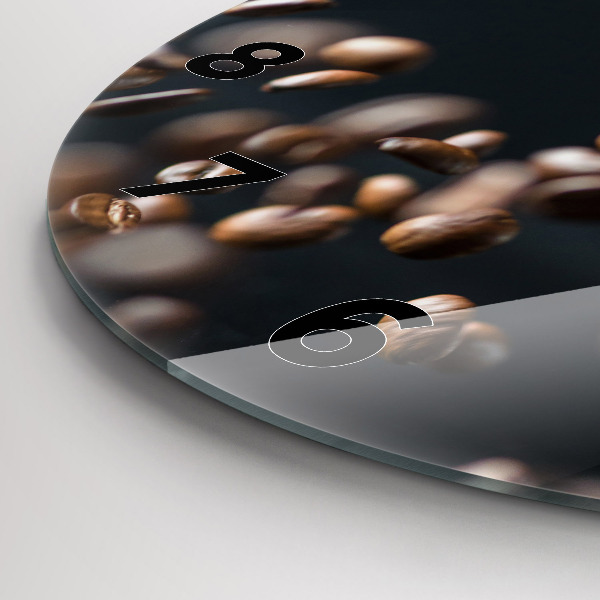 Orologio rotondo in vetro Chicchi di caffè