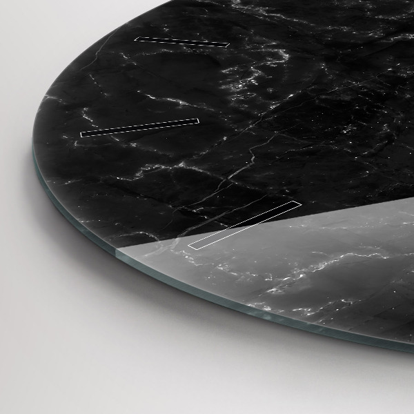 Orologio rotondo in vetro Marmo nero