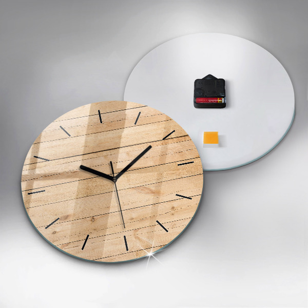 Orologio rotondo in vetro Tavole di legno
