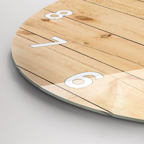 Orologio rotondo in vetro Tavole di legno