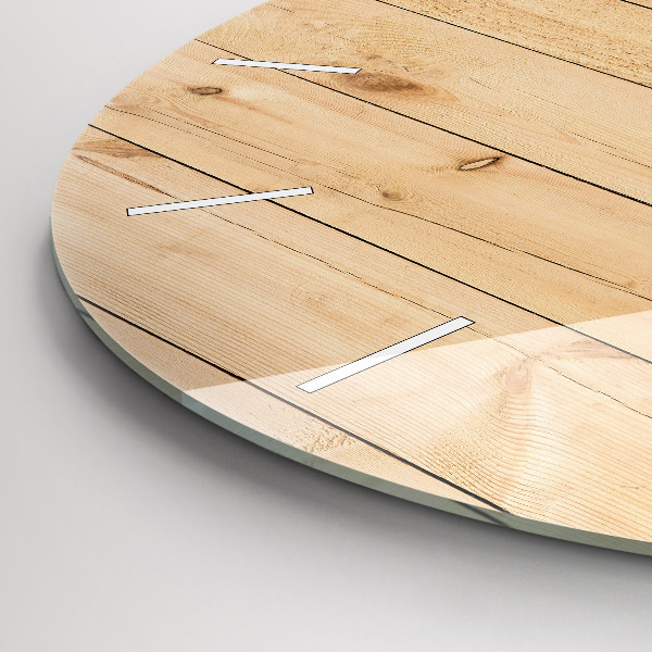 Orologio rotondo in vetro Tavole di legno