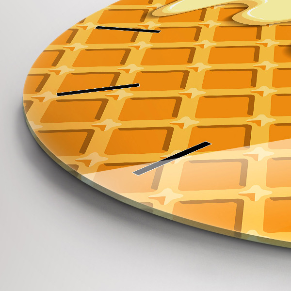 Orologio rotondo in vetro Waffle e gelato