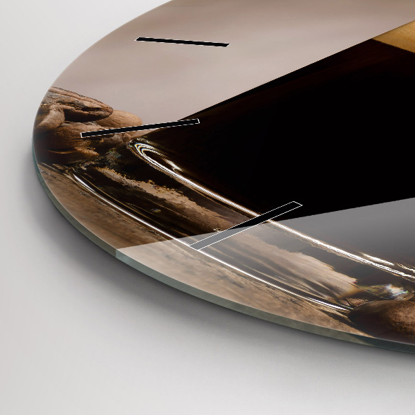 Orologio rotondo in vetro Una tazza di caffè