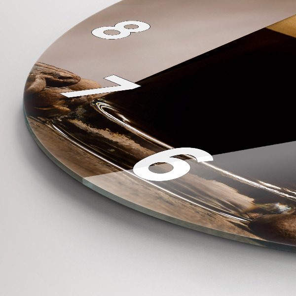 Orologio rotondo in vetro Una tazza di caffè