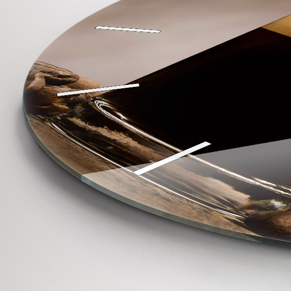 Orologio rotondo in vetro Una tazza di caffè