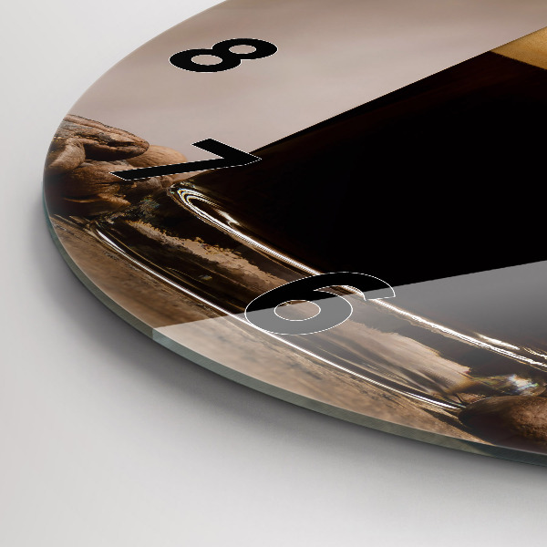 Orologio rotondo in vetro Una tazza di caffè