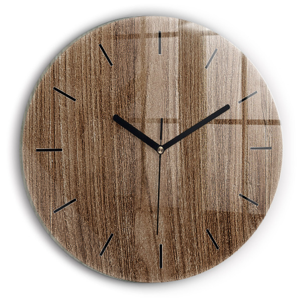Orologio rotondo in vetro Legno scuro
