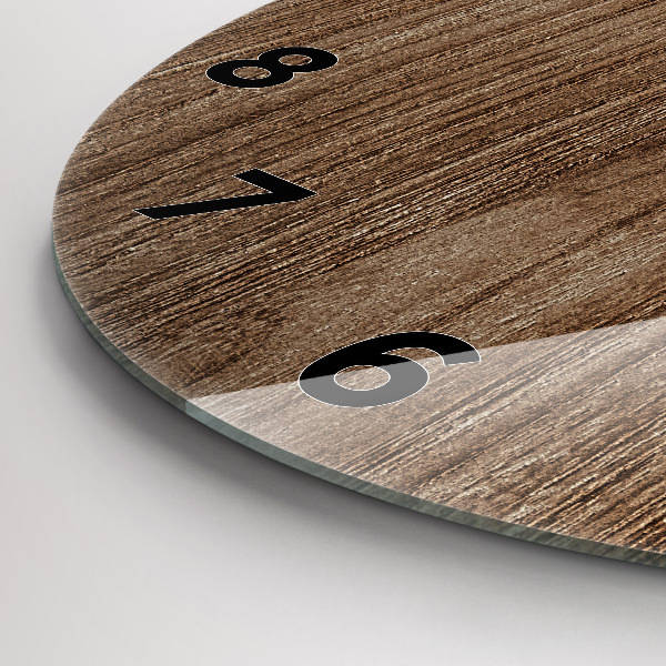 Orologio rotondo in vetro Legno scuro