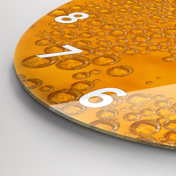 Orologio rotondo in vetro Birra con schiuma