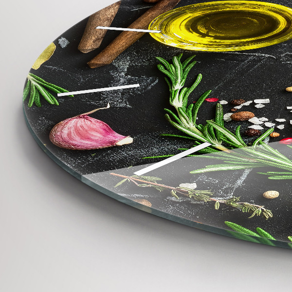 Orologio rotondo in vetro Spezie sul bancone