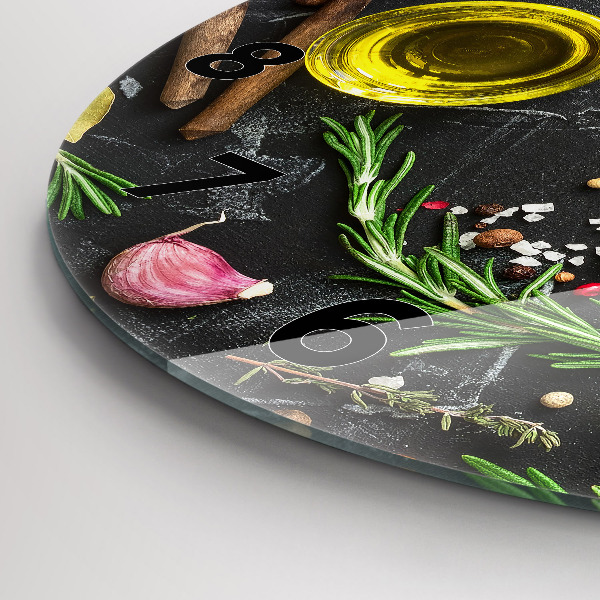 Orologio rotondo in vetro Spezie sul bancone