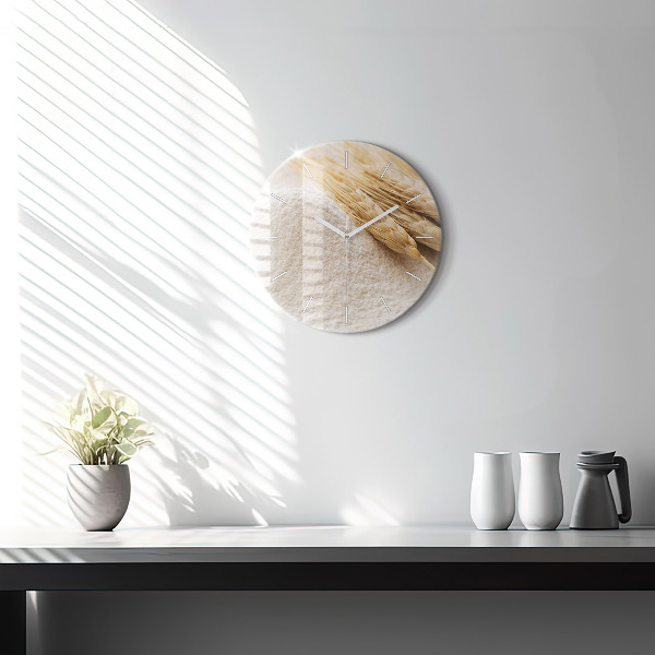 Orologio rotondo in vetro Farina e spighe di grano