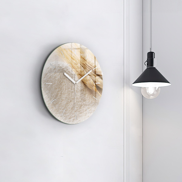 Orologio rotondo in vetro Farina e spighe di grano