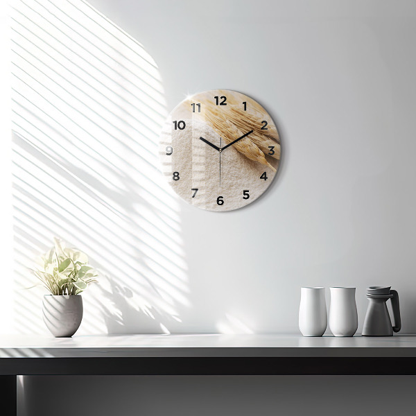 Orologio rotondo in vetro Farina e spighe di grano