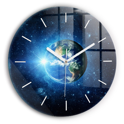 Orologio rotondo in vetro Terra e galassia – NASA