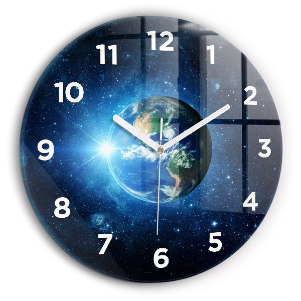 Orologio rotondo in vetro Terra e galassia – NASA