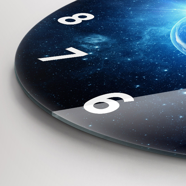Orologio rotondo in vetro Terra e galassia – NASA