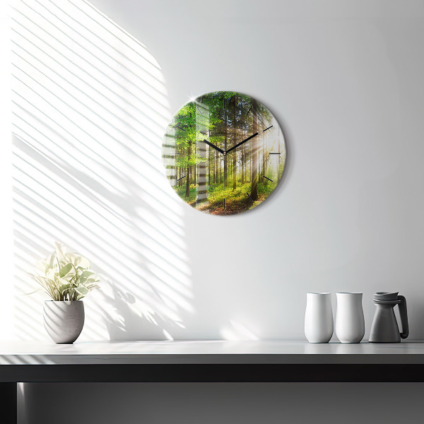 Orologio rotondo Alba nella foresta