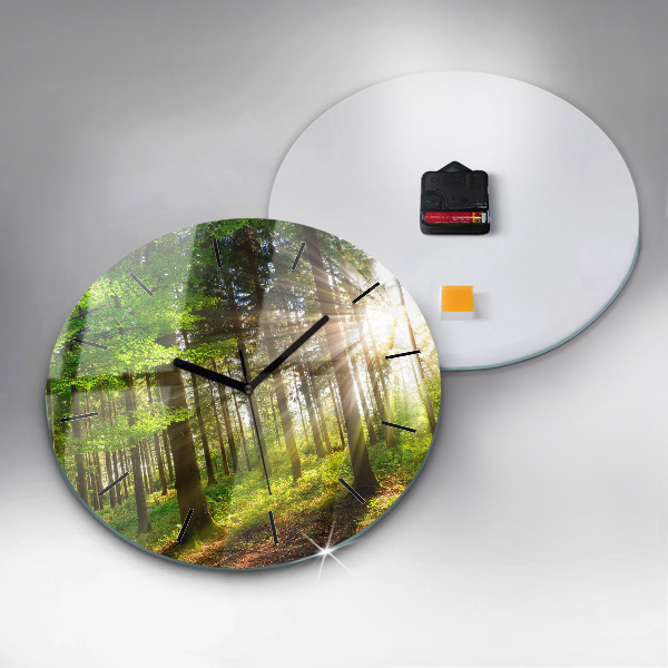 Orologio rotondo Alba nella foresta