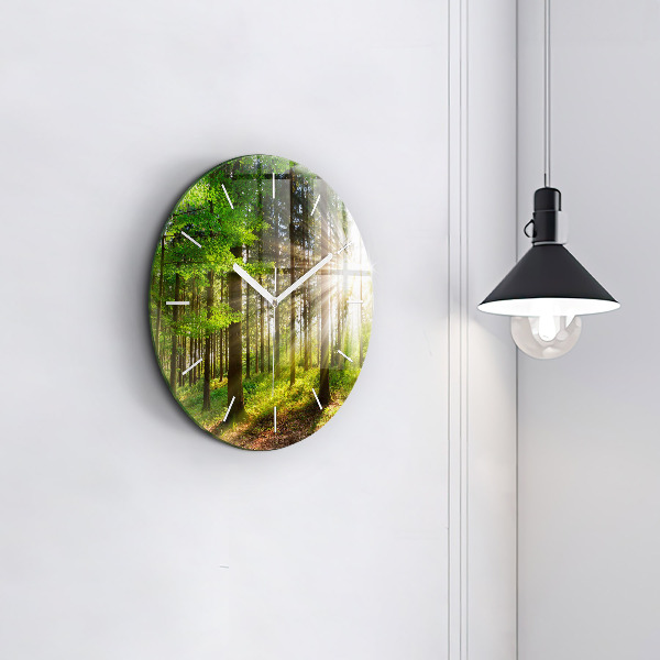 Orologio rotondo Alba nella foresta